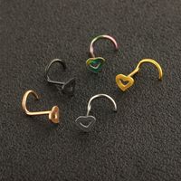 Fashion Heart Shape Metal Hollow Out Nose Studs main image 3