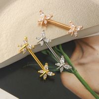 Fashion Dragonfly Stainless Steel Plating Zircon Adhesive Nail main image 4