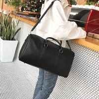 Unisex Vintage Style Solid Color Pu Leather Waterproof Travel Bags main image 2