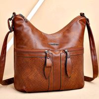 Women's Medium Summer Pu Leather Geometric Vintage Style Square Zipper Tote Bag main image 3