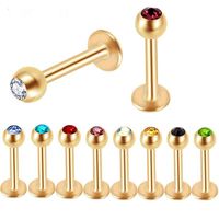 Fashion Solid Color Stainless Steel Inlay Artificial Diamond Ear Studs 1 Piece main image 1