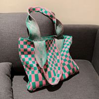 Women's Fashion Checkered Canvas Shopping Bags main image 2