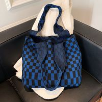 Women's Fashion Checkered Canvas Shopping Bags sku image 4