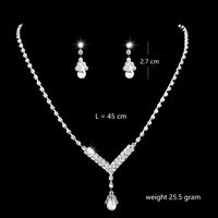 Fashion Water Droplets Alloy Inlay Rhinestones Women's Earrings Necklace main image 3