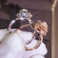 Fashion Flower Copper Plating Zircon Rings 1 Piece main image 5