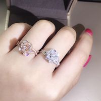 Fashion Flower Copper Plating Zircon Rings 1 Piece main image 6