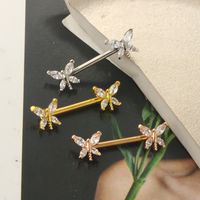 Fashion Dragonfly Stainless Steel Plating Zircon Adhesive Nail main image 2