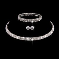 Moda Geométrico Aleación Embutido Diamantes De Imitación Mujeres Pulsera Aretes Collar main image 1