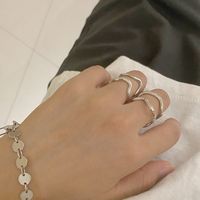 Simple Style Geometric Silver Plated Plating Women's Open Ring 1 Piece sku image 33