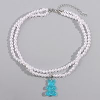 Fashion Bear Alloy Beaded Women's Layered Necklaces 1 Piece sku image 3
