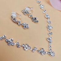 Fashion Flower Alloy Inlay Rhinestones Women's Bracelets Earrings Necklace sku image 1