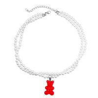 Fashion Bear Alloy Beaded Women's Layered Necklaces 1 Piece main image 4