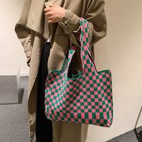 Women's Fashion Checkered Canvas Shopping Bags main image 4