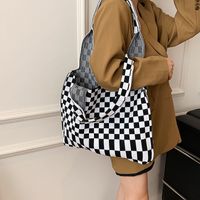 Women's Fashion Checkered Canvas Shopping Bags main image 3