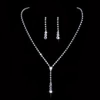 Fashion Water Droplets Alloy Inlay Rhinestones Women's Bracelets Earrings Necklace sku image 1