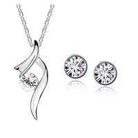 Fashion Geometric Alloy Inlay Rhinestones Women's Earrings Necklace sku image 1