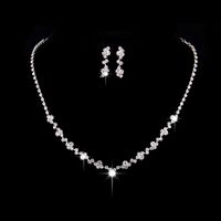 Fashion Water Droplets Alloy Inlay Rhinestones Women's Bracelets Earrings Necklace sku image 3