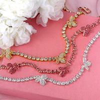Fashion Butterfly Alloy Inlay Zircon Women's Necklace 1 Piece main image 2