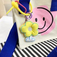 Kid's Small Canvas Smiley Face Cute Square Magnetic Buckle Crossbody Bag sku image 1