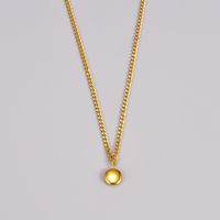 Simple Style Round Smiley Face Titanium Steel Enamel Gold Plated Pendant Necklace 1 Piece main image 3