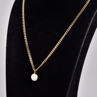 Simple Style Round Smiley Face Titanium Steel Enamel Gold Plated Pendant Necklace 1 Piece main image 4