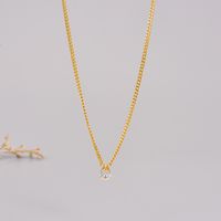 Simple Style Water Droplets Titanium Steel Gold Plated Pendant Necklace 1 Piece main image 2
