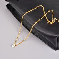 Simple Style Water Droplets Titanium Steel Gold Plated Pendant Necklace 1 Piece main image 3