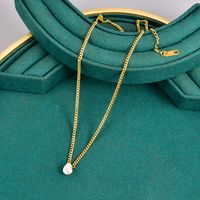 Simple Style Water Droplets Titanium Steel Gold Plated Pendant Necklace 1 Piece main image 1