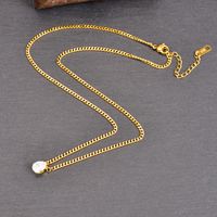 Simple Style Water Droplets Titanium Steel Gold Plated Pendant Necklace 1 Piece sku image 1