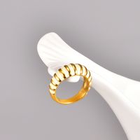 Mode Geometrisch Streifen Titan Stahl Emaille Vergoldet Ringe 1 Stück main image 7