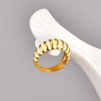Mode Geometrisch Streifen Titan Stahl Emaille Vergoldet Ringe 1 Stück main image 6