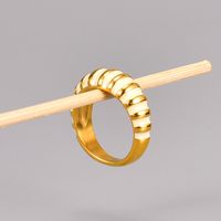 Mode Geometrisch Streifen Titan Stahl Emaille Vergoldet Ringe 1 Stück main image 2