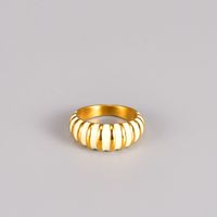 Mode Geometrisch Streifen Titan Stahl Emaille Vergoldet Ringe 1 Stück sku image 1