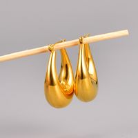 Simple Style Geometric Titanium Steel Gold Plated Drop Earrings 1 Pair main image 5