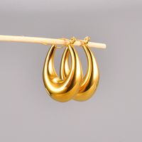 Simple Style Geometric Titanium Steel Gold Plated Drop Earrings 1 Pair main image 4