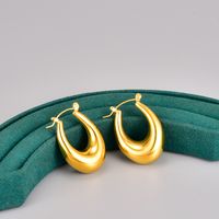 Simple Style Geometric Titanium Steel Gold Plated Drop Earrings 1 Pair main image 2