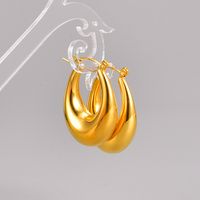 Simple Style Geometric Titanium Steel Gold Plated Drop Earrings 1 Pair sku image 1