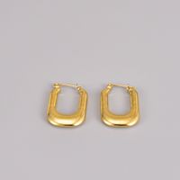 Simple Style Rectangle Titanium Steel Gold Plated Hollow Out Drop Earrings 1 Pair main image 5