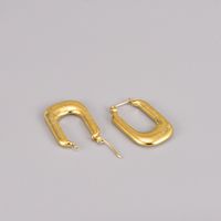 Simple Style Rectangle Titanium Steel Gold Plated Hollow Out Drop Earrings 1 Pair main image 6