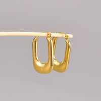 Simple Style Rectangle Titanium Steel Gold Plated Hollow Out Drop Earrings 1 Pair main image 1