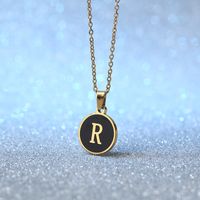 Simple Style Letter Stainless Steel Plating Pendant Necklace 1 Piece sku image 18