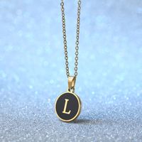 Simple Style Letter Stainless Steel Plating Pendant Necklace 1 Piece sku image 12