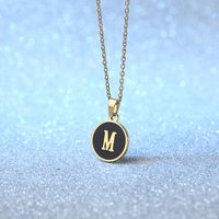 Simple Style Letter Stainless Steel Plating Pendant Necklace 1 Piece sku image 13