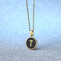 Simple Style Letter Stainless Steel Plating Pendant Necklace 1 Piece sku image 20