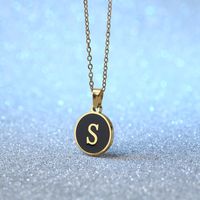 Simple Style Letter Stainless Steel Plating Pendant Necklace 1 Piece sku image 19