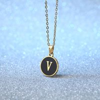 Simple Style Letter Stainless Steel Plating Pendant Necklace 1 Piece sku image 22
