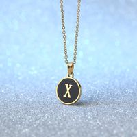 Simple Style Letter Stainless Steel Plating Pendant Necklace 1 Piece sku image 24