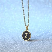 Simple Style Letter Stainless Steel Plating Pendant Necklace 1 Piece sku image 26