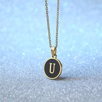 Simple Style Letter Stainless Steel Plating Pendant Necklace 1 Piece sku image 21
