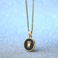 Simple Style Letter Stainless Steel Plating Pendant Necklace 1 Piece sku image 23